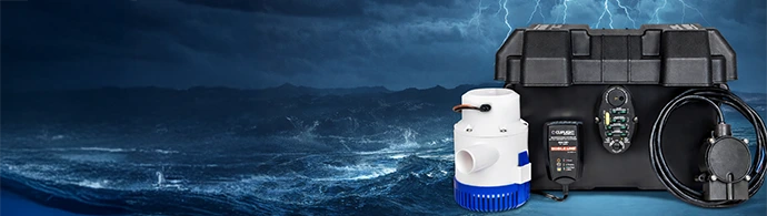 Battery backup sump pump